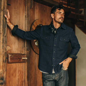 TAYLOR STITCH The Division Shirt in Indigo Twill Blue {YY14}